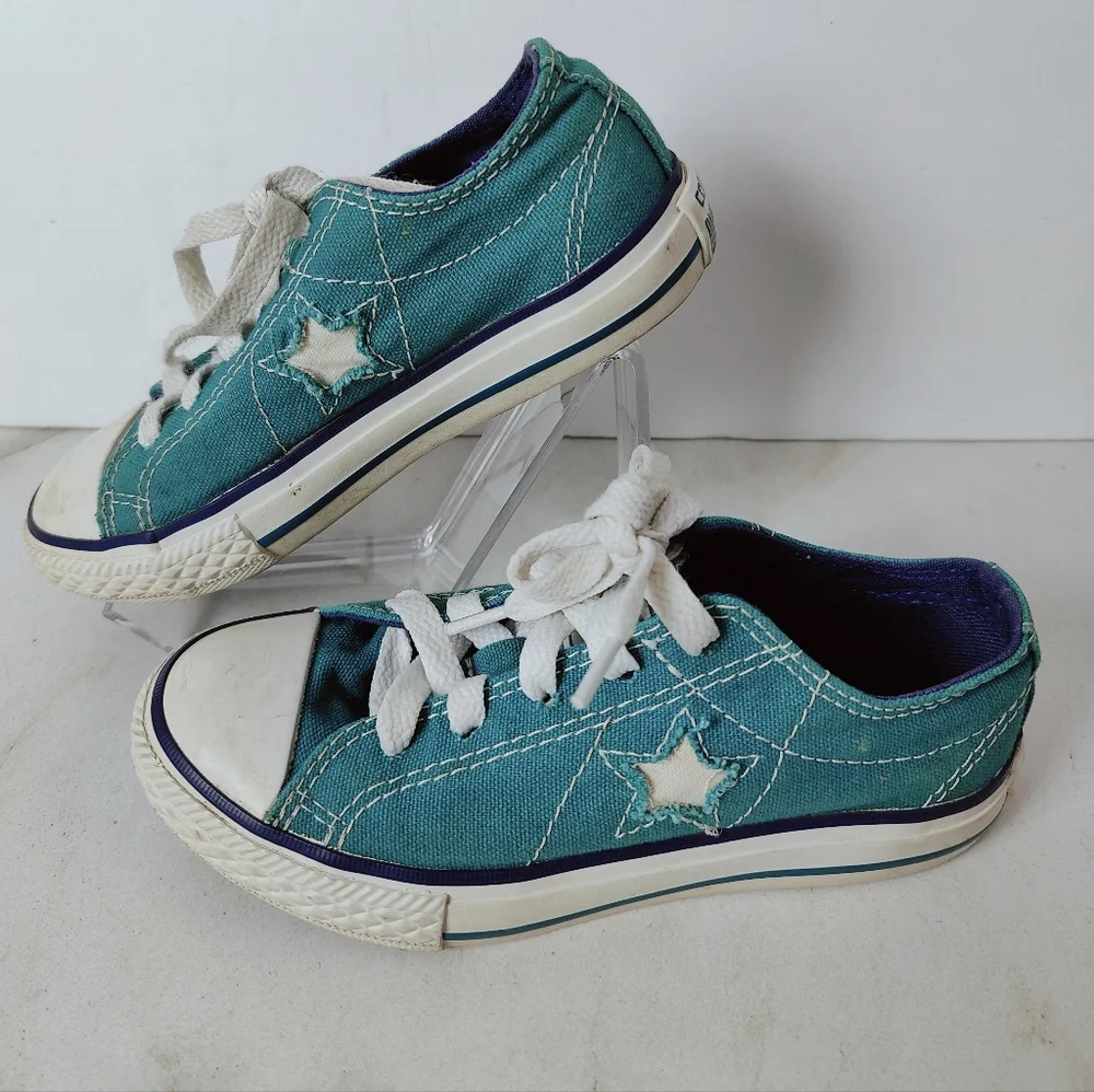 Converse One Star Teal Green Kids' Toddler Sneakers Tennis Shoes, Sz 12
